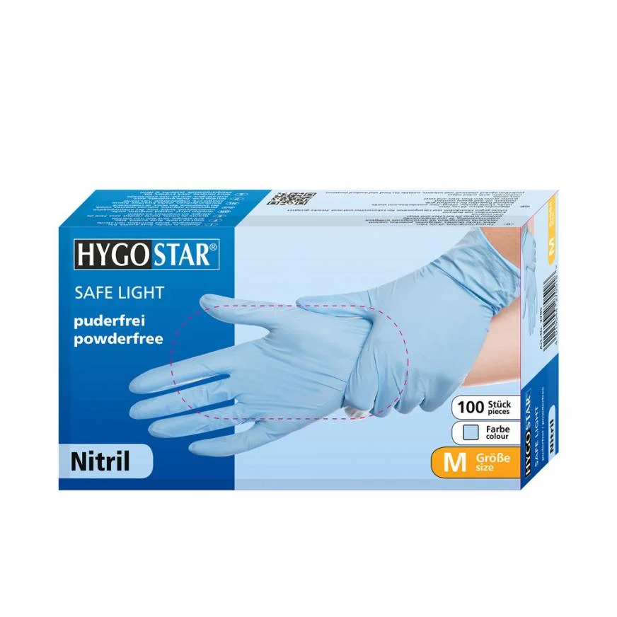 Hygostar Safe Light puudrivabad nitriilkindad, 1000 tk, helesinised (kast)_1